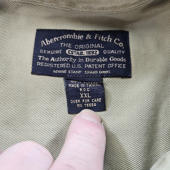 Abercrombie XXL Tan Button Up Workwear Shirt - Picture 3 of 6